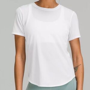 High-Neck Running and Training T-Shirt - white